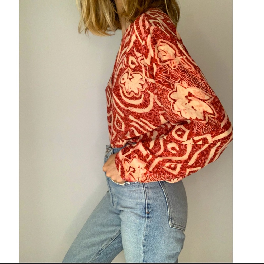 Vintage Boho Batik Silk Crop Top - Picture 4 of 15
